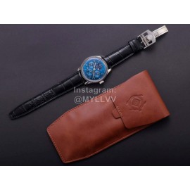 Iwc V9 Factory Leather Strap Blue Dial Multifunctional Watch