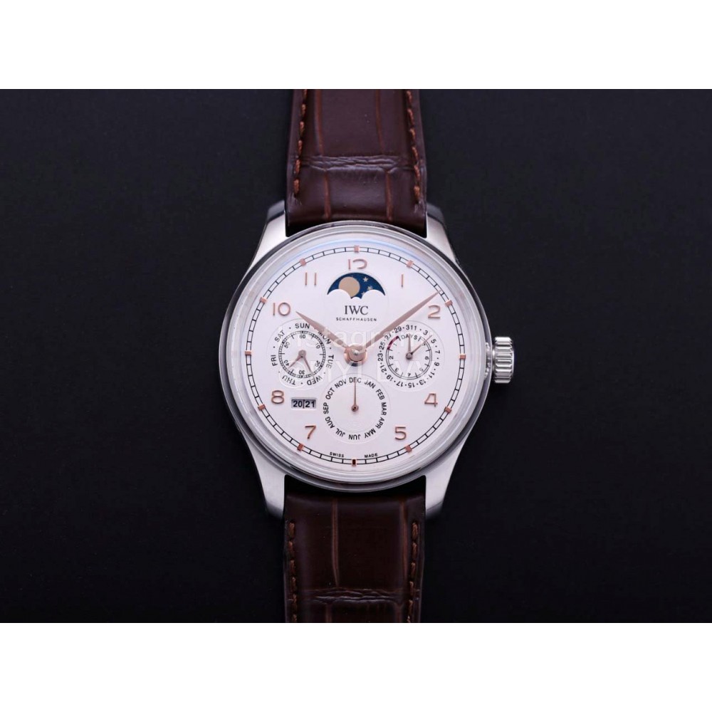 Iwc V9 Factory Multifunctional Leather Strap Watch