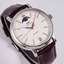 Iwc Moon Phase Leather Strap Watch
