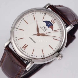 Iwc Moon Phase Leather Strap Watch