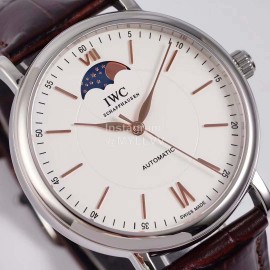 Iwc Moon Phase Leather Strap Watch