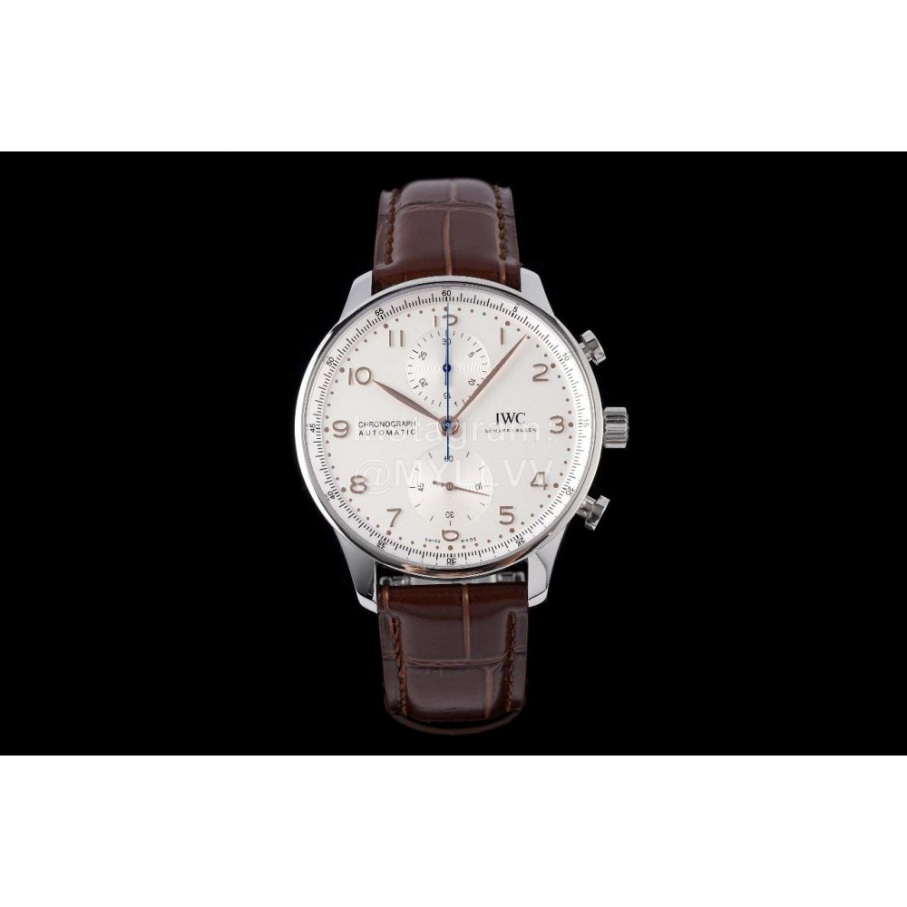 Iwc Az Factory 40mm White Dial Leather Strap Watch