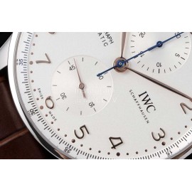 Iwc Az Factory 40mm White Dial Leather Strap Watch