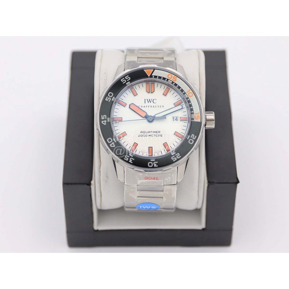 Iwc Super-Luminova Steel Strap Diving Watch Orange