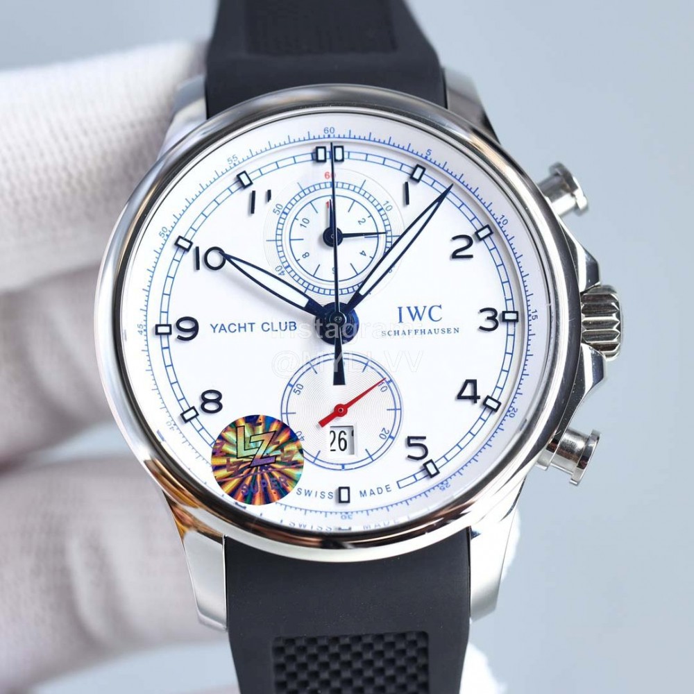 Iwc Sapphire Crystal Glass Rubber Strap Luminous Watch Black