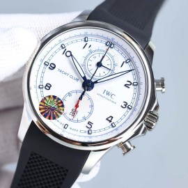 Iwc Sapphire Crystal Glass Rubber Strap Luminous Watch Black