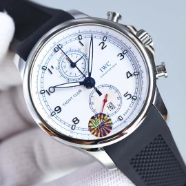 Iwc Sapphire Crystal Glass Rubber Strap Luminous Watch Black