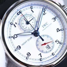 Iwc Sapphire Crystal Glass Rubber Strap Luminous Watch Black