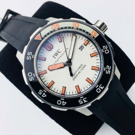 Iwc 44mm Dial Rubber Strap Luminous Watch Orange