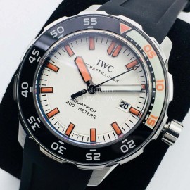 Iwc 44mm Dial Rubber Strap Luminous Watch Orange