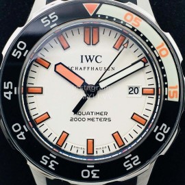 Iwc 44mm Dial Rubber Strap Luminous Watch Orange