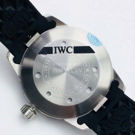 Iwc 44mm Dial Rubber Strap Luminous Watch Orange
