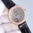 Iwc Diamond Dial Leather Strap Watch For Women Rose Gold