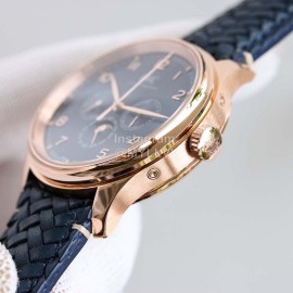 Iwc Multifunctional Woven Leather Strap Watch