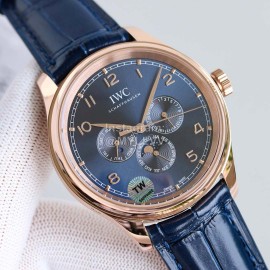 Iwc Multifunctional Woven Leather Strap Watch