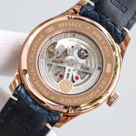 Iwc Multifunctional Woven Leather Strap Watch