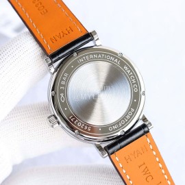 Iwc 37mm Dial Refined Steel Black Dial Watch