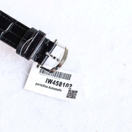 Iwc 37mm Dial Refined Steel Black Dial Watch