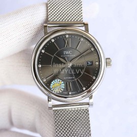 Iwc 37mm Dial Refined Steel Black Dial Watch