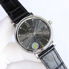 Iwc 37mm Dial Refined Steel Black Dial Watch