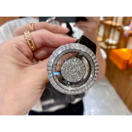 Jacob Co Fashion Diamonds Black Strap Watch For Women