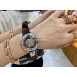 Jacob Co Fashion Diamonds Black Strap Watch For Women