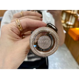 Jacob Co Fashion Diamonds Brown Strap Watch For Women