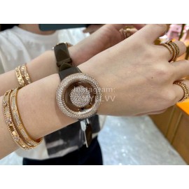 Jacob Co Fashion Diamonds Brown Strap Watch For Women