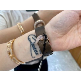 Jacob Co Fashion Diamonds Brown Strap Watch For Women