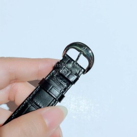 Jacob Co Leather Strap Colourful Diamonds Watch Black