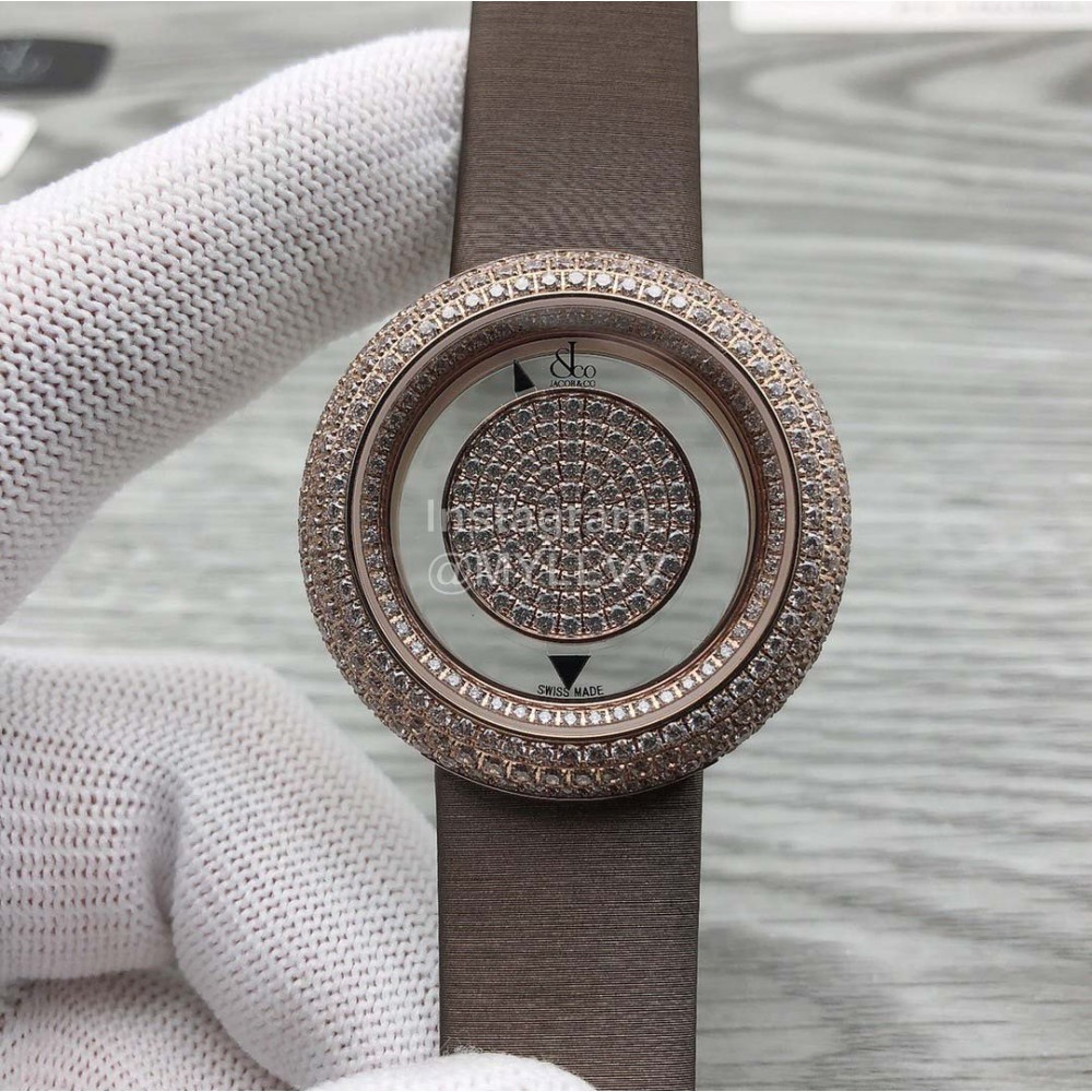 Jacob Co Diamonds Quartz Watch For Women Coffee