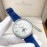Jaeger Lecoultre 316 Refined Steel Leather Strap Watch For Women Blue