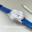 Jaeger Lecoultre 316 Refined Steel Leather Strap Watch For Women Blue