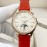 Jaeger Lecoultre 316 Refined Steel Red Leather Strap Watch For Women