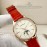 Jaeger Lecoultre 316 Refined Steel Red Leather Strap Watch For Women