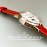 Jaeger Lecoultre 316 Refined Steel Red Leather Strap Watch For Women