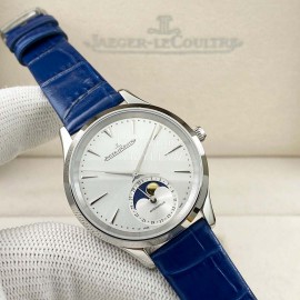 Jaeger Lecoultre 316 Refined Steel Blue Leather Strap Watch For Women