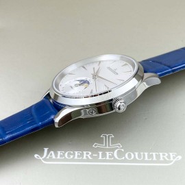 Jaeger Lecoultre 316 Refined Steel Blue Leather Strap Watch For Women