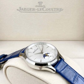 Jaeger Lecoultre 316 Refined Steel Blue Leather Strap Watch For Women
