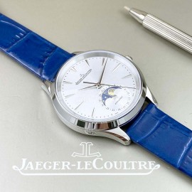 Jaeger Lecoultre 316 Refined Steel Blue Leather Strap Watch For Women
