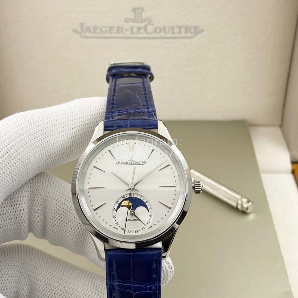 Jaeger Lecoultre Leather Strap 316 Refined Steel Watch For Women Blue