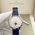Jaeger Lecoultre Leather Strap 316 Refined Steel Watch For Women Blue