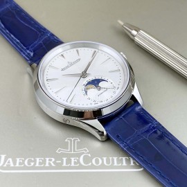 Jaeger Lecoultre Leather Strap 316 Refined Steel Watch For Women Blue