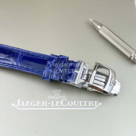 Jaeger Lecoultre Leather Strap 316 Refined Steel Watch For Women Blue