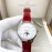 Jaeger Lecoultre Leather Strap 316 Refined Steel Watch For Women Red