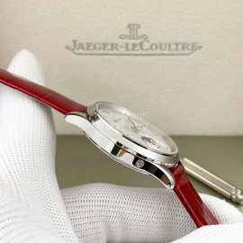 Jaeger Lecoultre Leather Strap 316 Refined Steel Watch For Women Red