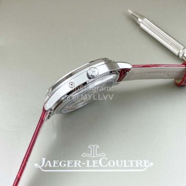 Jaeger Lecoultre Leather Strap 316 Refined Steel Watch For Women Red