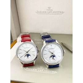 Jaeger Lecoultre Leather Strap 316 Refined Steel Watch For Women Red