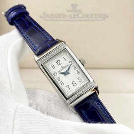 Jaeger Lecoultre Square Dial Leather Strap For Women Navy