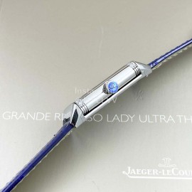 Jaeger Lecoultre Square Dial Leather Strap For Women Navy